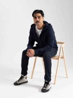 Pure Waste Unisex Kapuzen Sweatjacke navy Größe 4XL